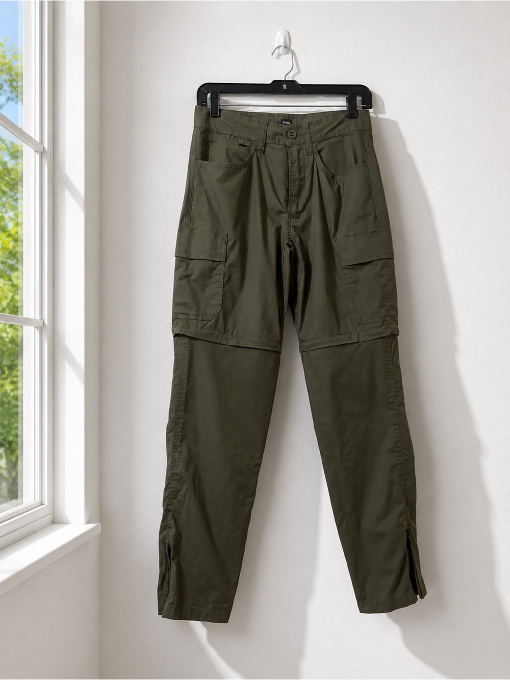 PrAna Convertible Cargo Pants Olive Green Zip-Off Relaxed Fit Women’s 28x32